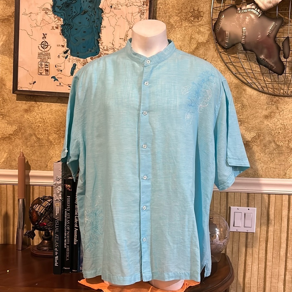 Cubavera Men’s Linen Blend Button Down. 4X